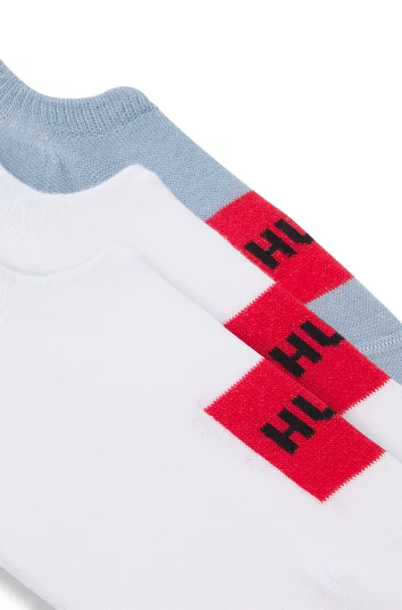 Three-pack of invisible socks with red logos