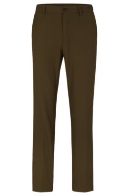 Hugo Boss Slim-fit Trousers In Performance-stretch Fabric In Green