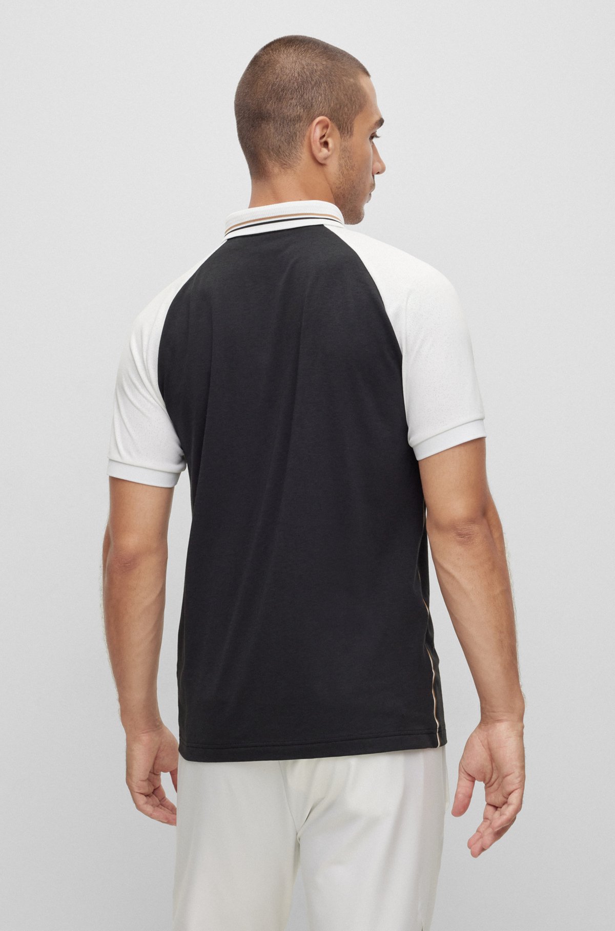 BOSS x Matteo Berrettini slim-fit color-blocked polo shirt, Black