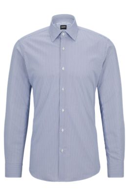 BOSS - Regular-fit shirt in patterned stretch cotton