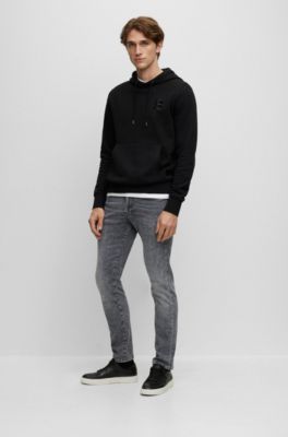 BOSS - Slim-fit jeans in stonewashed gray Italian stretch denim