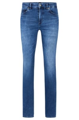 BOSS - Regular-fit jeans in blue Italian denim