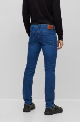 Shop Hugo Boss Regular-fit Jeans In Blue Italian Denim In Dark Blue