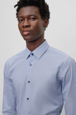 BOSS - Slim-fit shirt with stretch - Light Blue