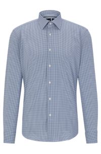 BOSS - Regular-fit shirt in checked performance-stretch fabric