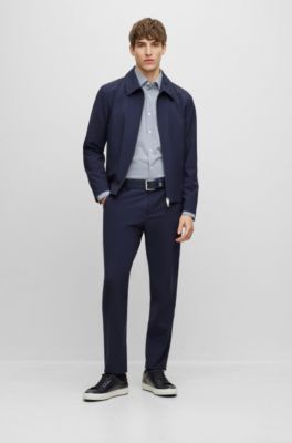 BOSS - Regular-fit shirt in checked performance-stretch fabric