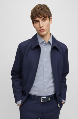 BOSS - Regular-fit shirt in checked performance-stretch fabric