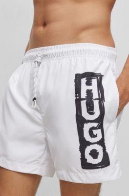 Mens White Hugo Boss Swim Shorts Order
