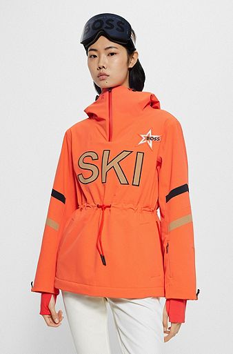 BOSS x Perfect Moment oversize-fit hooded ski jacket, Orange