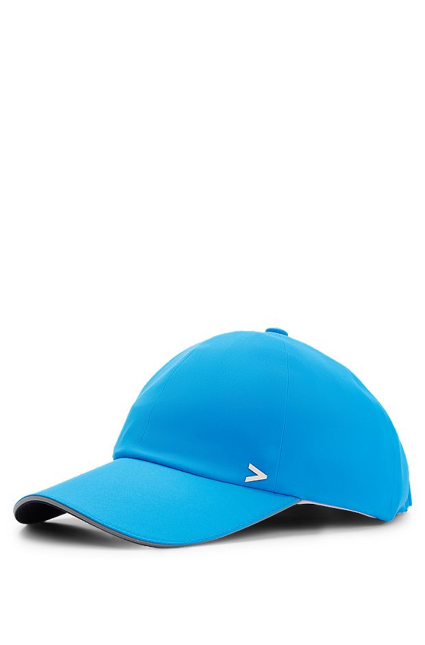 Performance-piqué cap with decorative reflective details, Blue