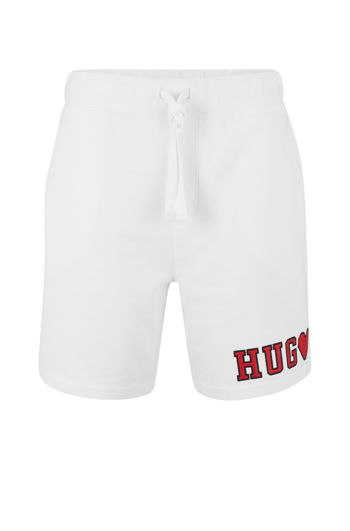 Una efectiva Siesta Conveniente HUGO - Shorts unisex con cordón en felpa de algodón con logo de diseño