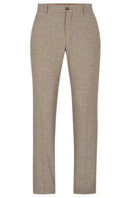 BOSS - Slim-fit pants in melange stretch fabric