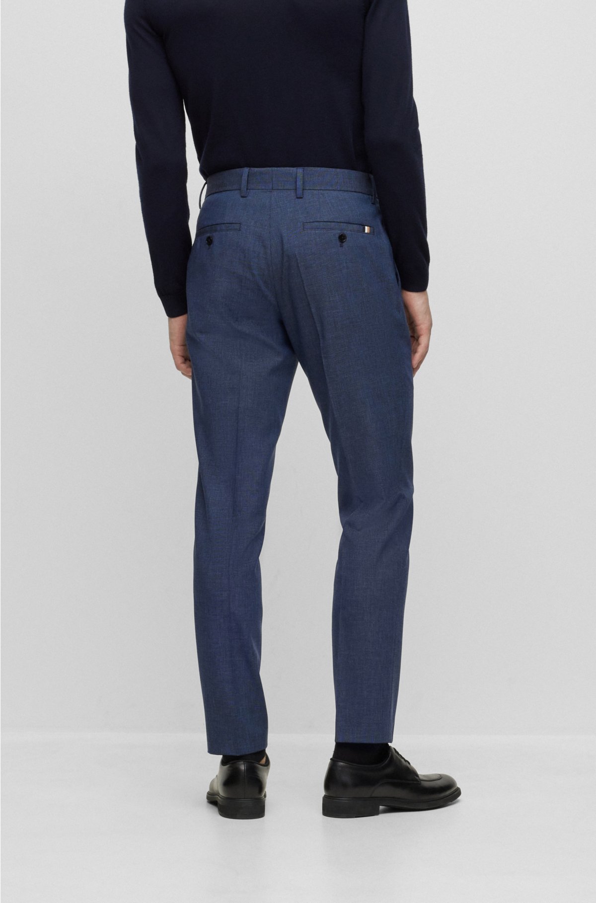 Slim-fit pants in melange stretch fabric
