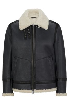 Hugo boss shearling jacket hot sale mens