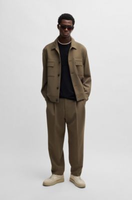 HUGO Relaxedfit Tshirt in cotton with stacked logo Black