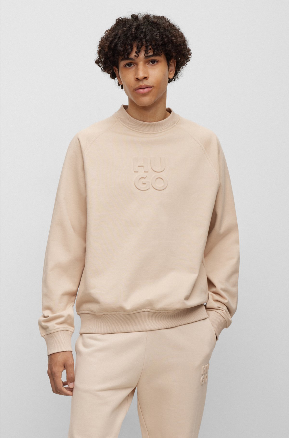 Icon logo french terry cotton crew neck sweatshirt | ARMANI EXCHANGE Man