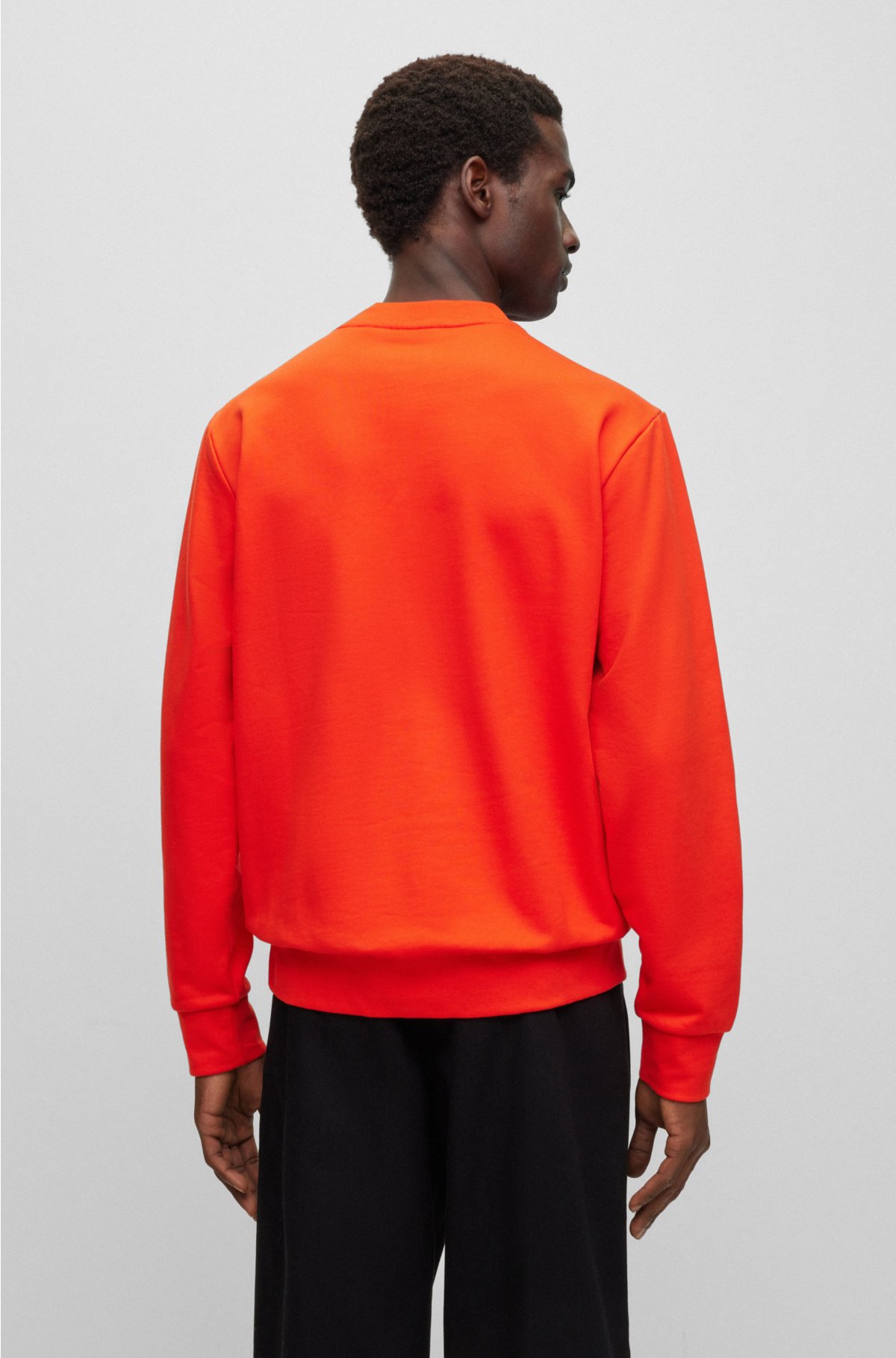 BOSS - Cotton sweatshirt with logo rubber-print