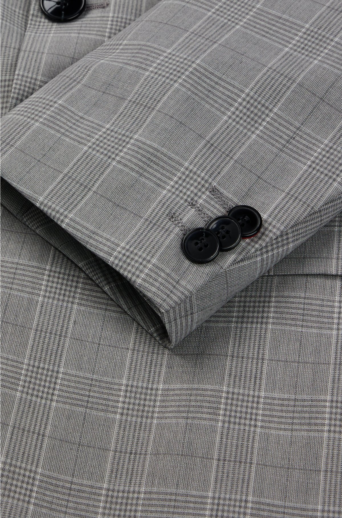 Extra-slim-fit checked suit in performance-stretch fabric, Silver