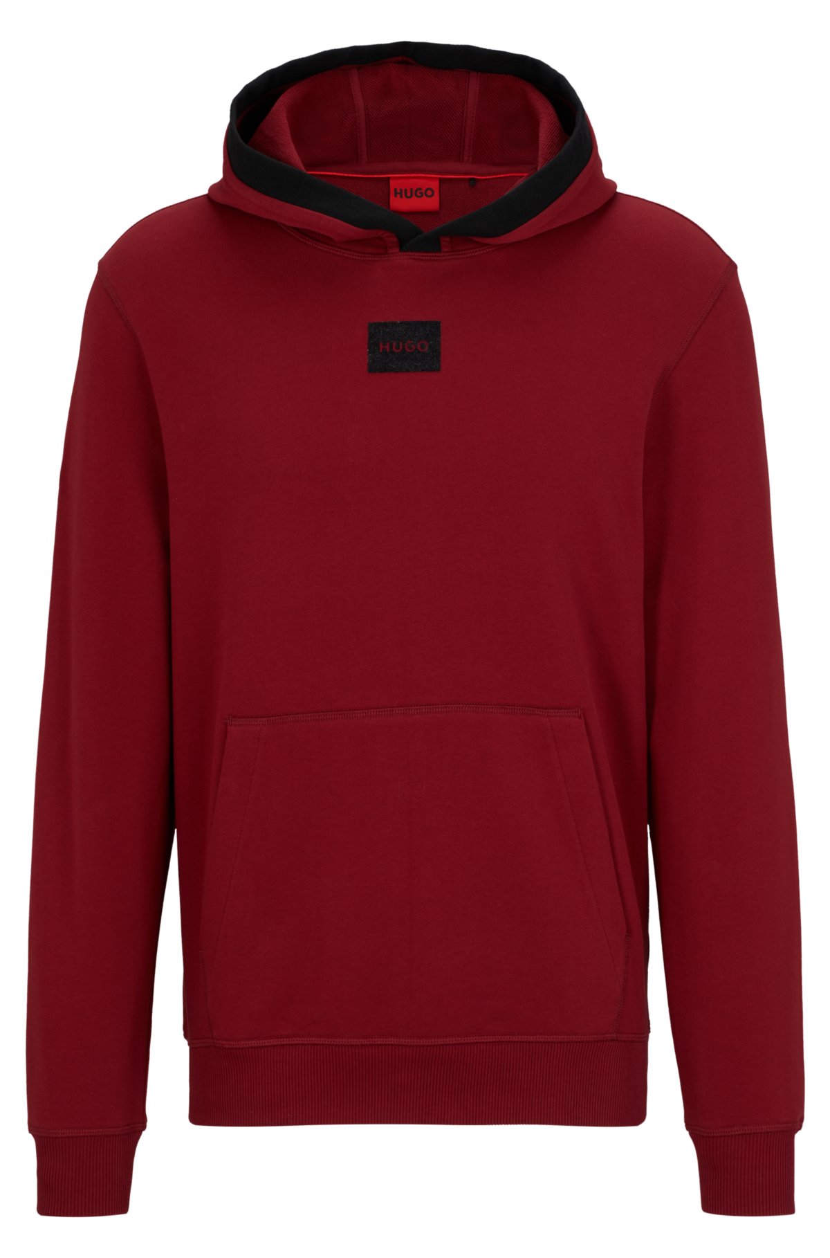 Hooded all over logo cotton jacquard fleece sweatshirt