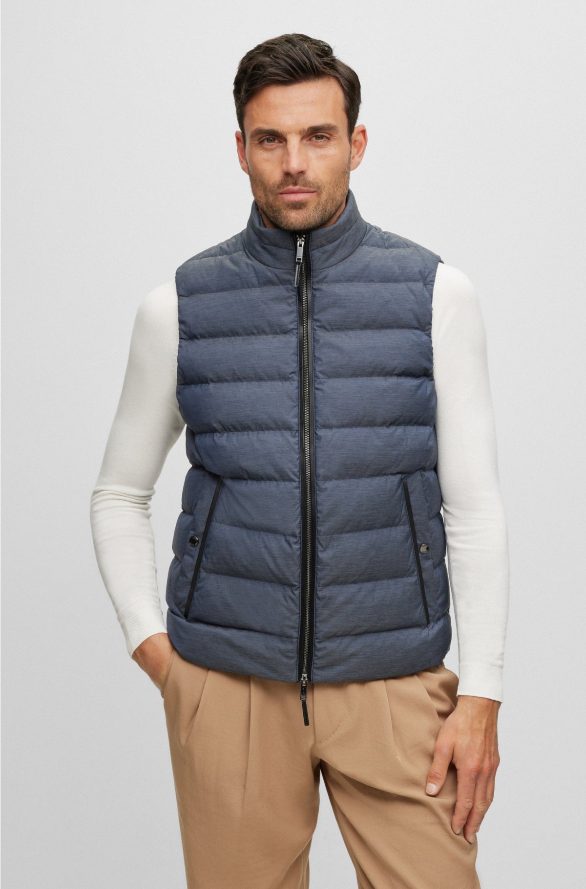 BOSS - Melange gilet with tailored details