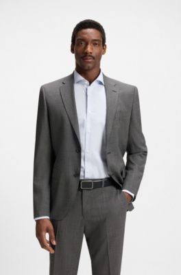  Plaque-buckle belt in Italian leather, Black