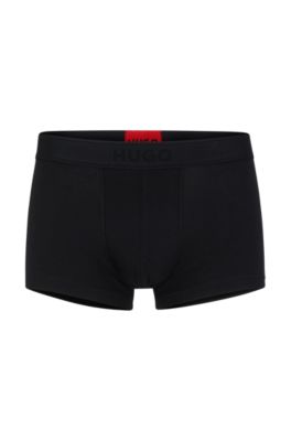HUGO BOSS STRETCH-COTTON REGULAR-RISE TRUNKS WITH MARKER LOGO