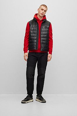 BOSS - Water-repellent gilet in gloss and matte fabrics