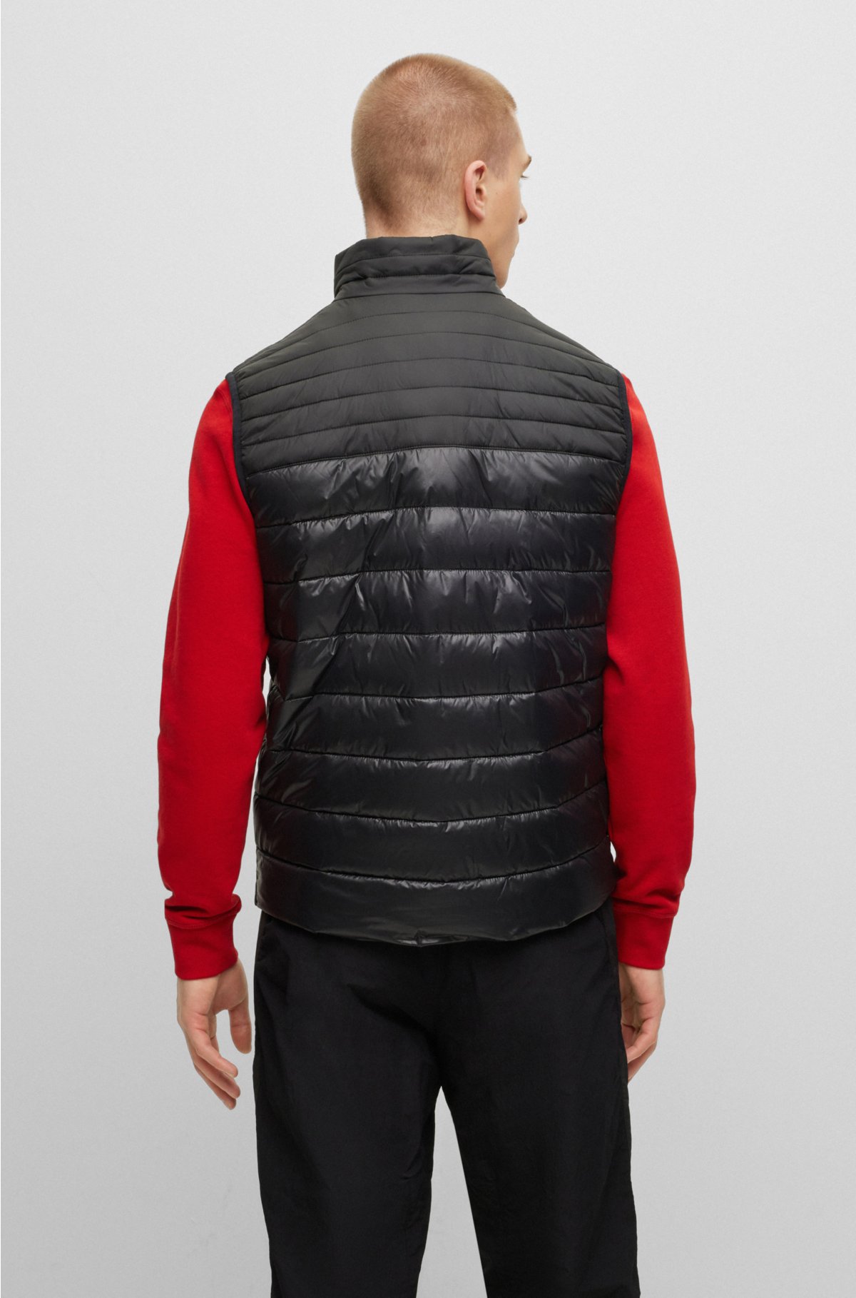 BOSS - Water-repellent gilet and matte fabrics gloss in