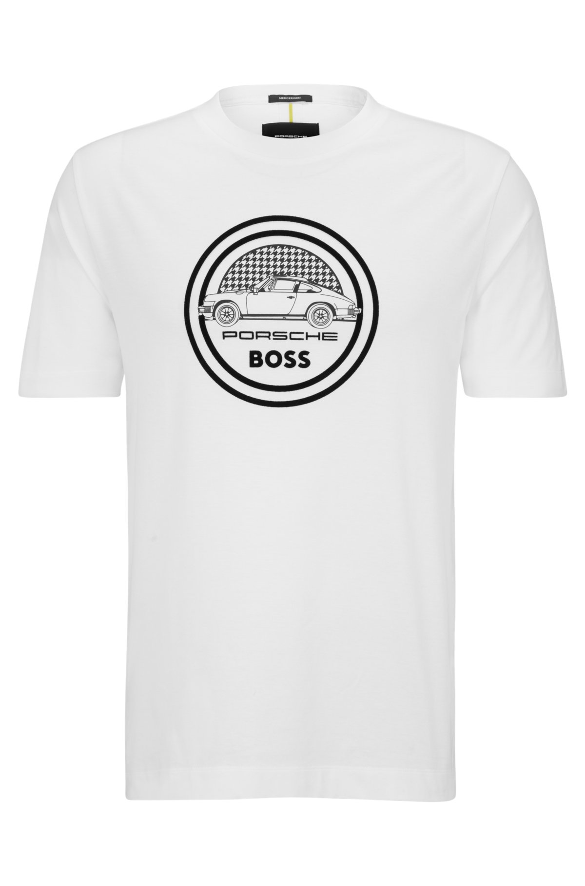 BOSS - Porsche x BOSS mercerized-cotton T-shirt with flocked logo