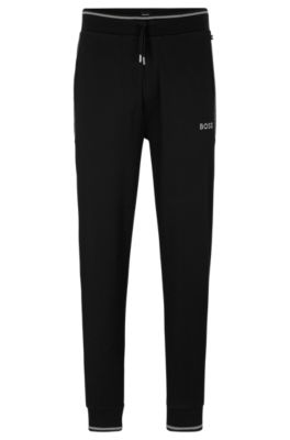 BOSS Cotton blend tracksuit bottoms with embroidered logo