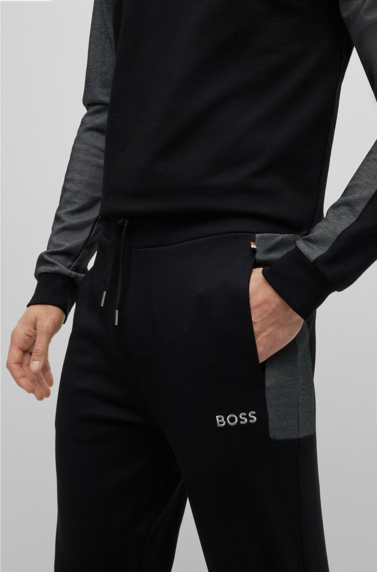 Cotton-blend tracksuit bottoms with embroidered logo