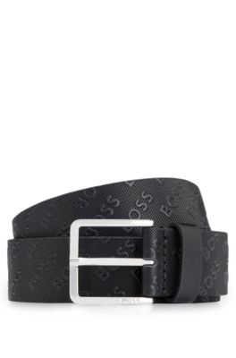 HUGO BOSS BLACK LEATHER BELT 海外 即決 - スキル、知識