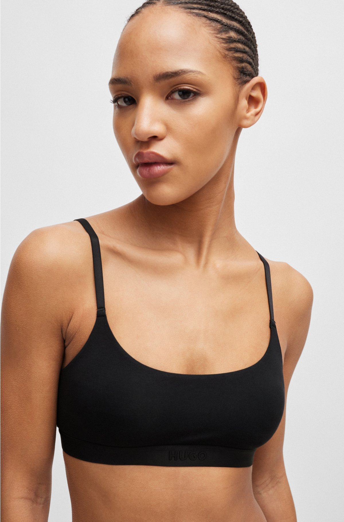 HUGO - Two-pack of stretch-modal bralettes with logo details