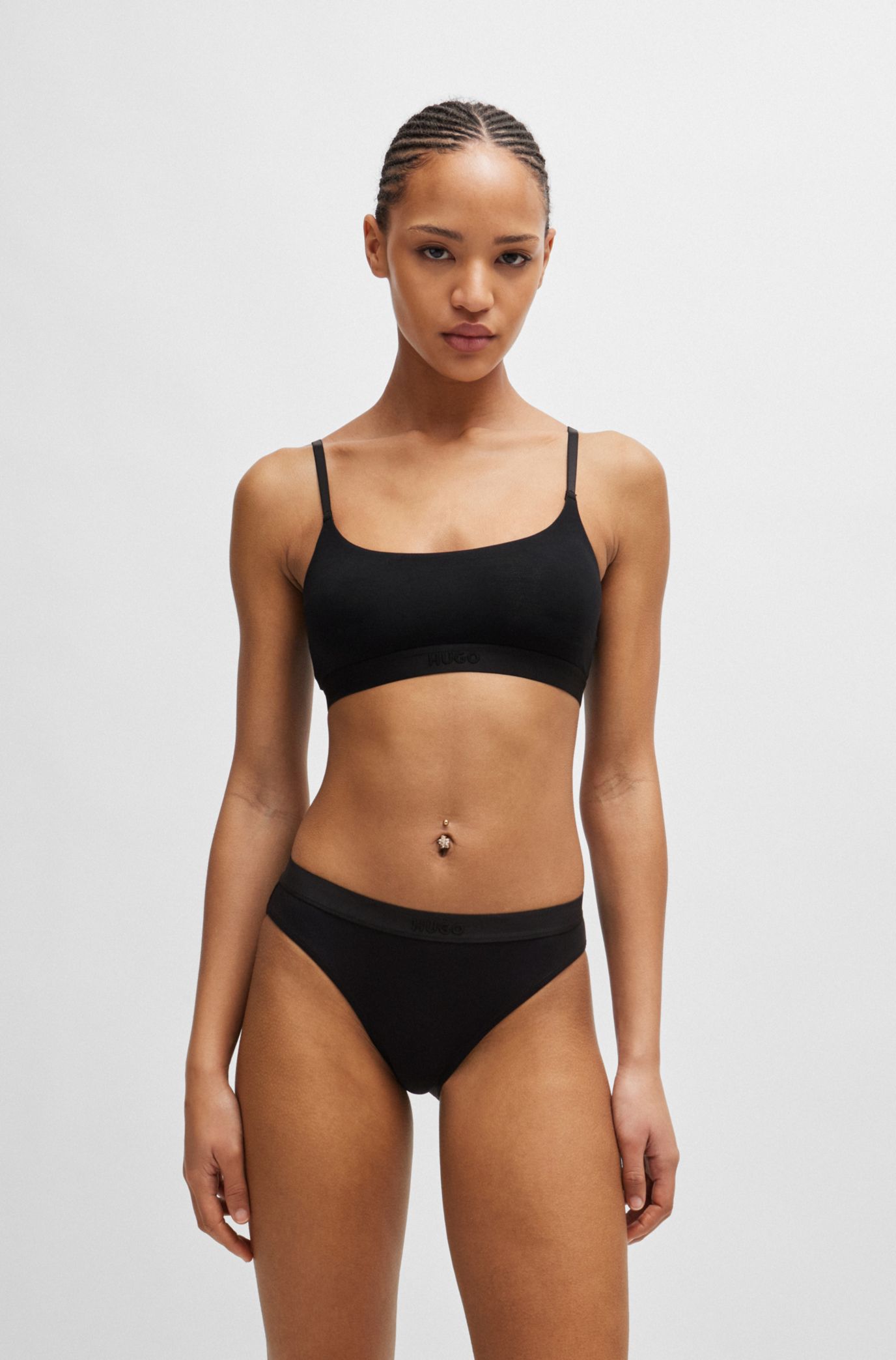 HUGO - with stretch-modal of Two-pack logo details bralettes