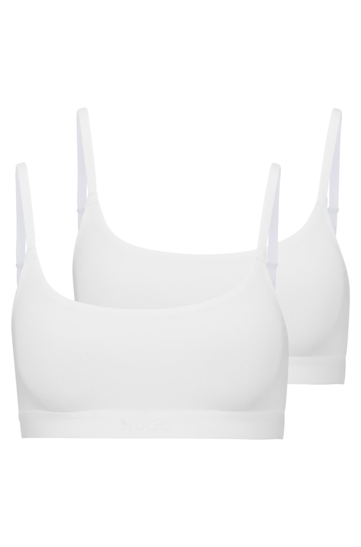 HUGO - Two-pack of with details stretch-modal bralettes logo