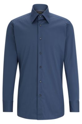 BOSS - Regular-fit shirt in cotton-blend stretch poplin