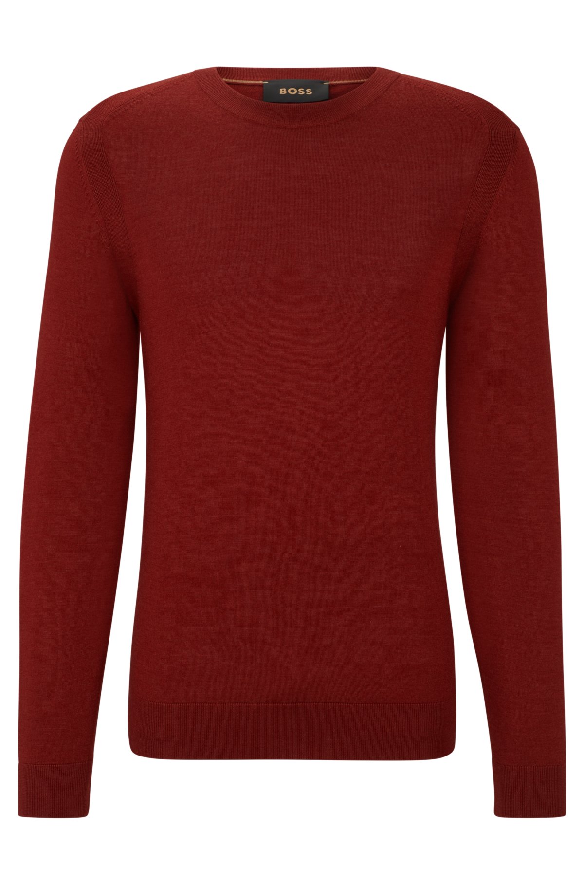 Regular-fit sweater in wool, silk and cashmere, Red