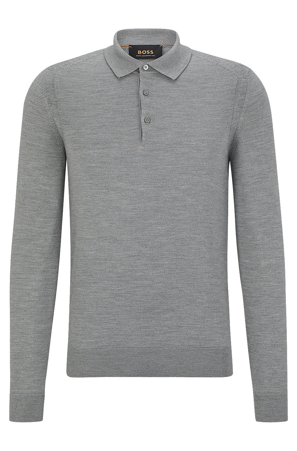 BOSS - Polo-collar sweater in wool, silk and cashmere
