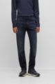 Slim-fit jeans in blue knitted denim, Black