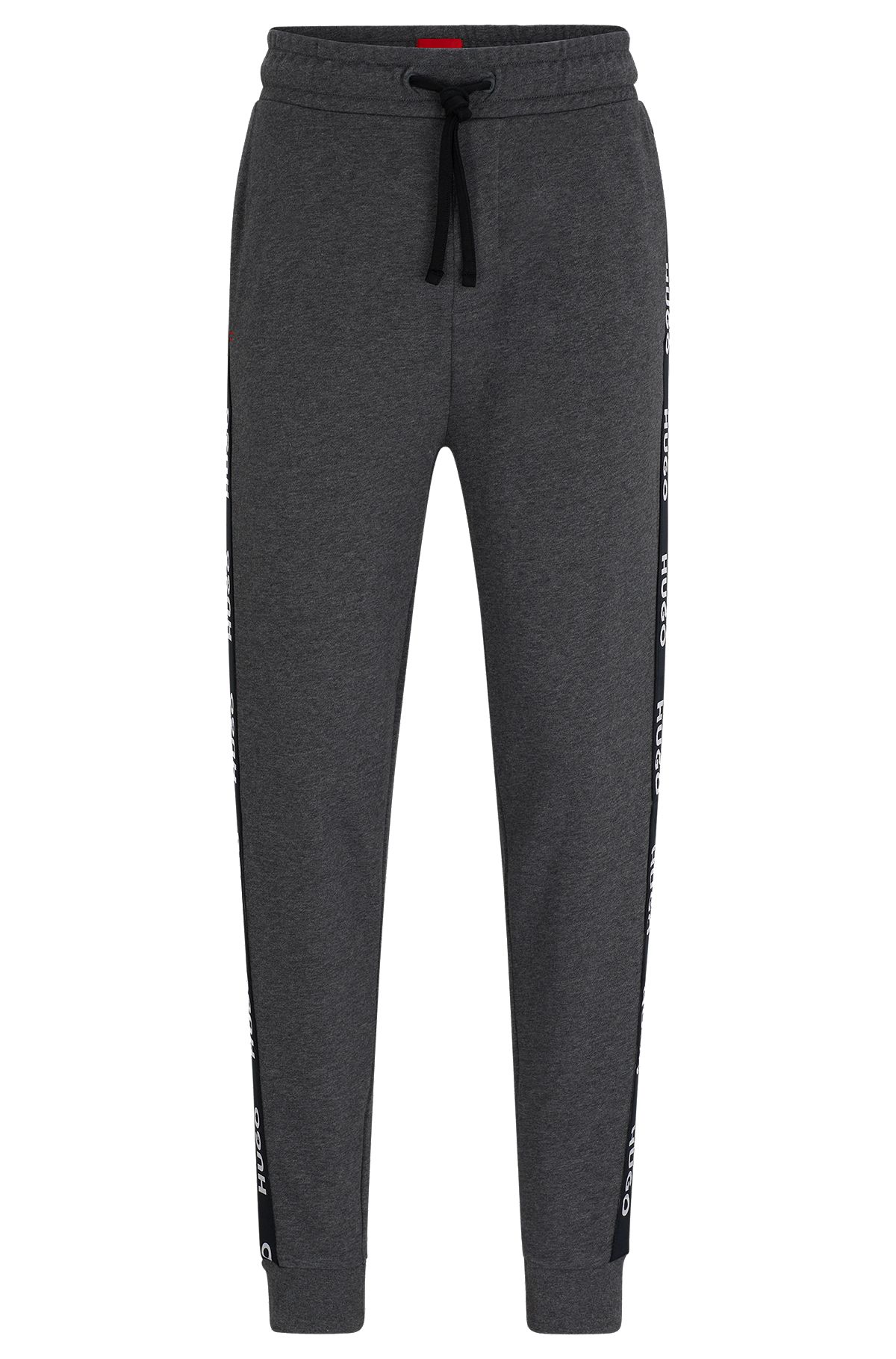 Cuffed tracksuit bottoms in with logo tape, Light Grey