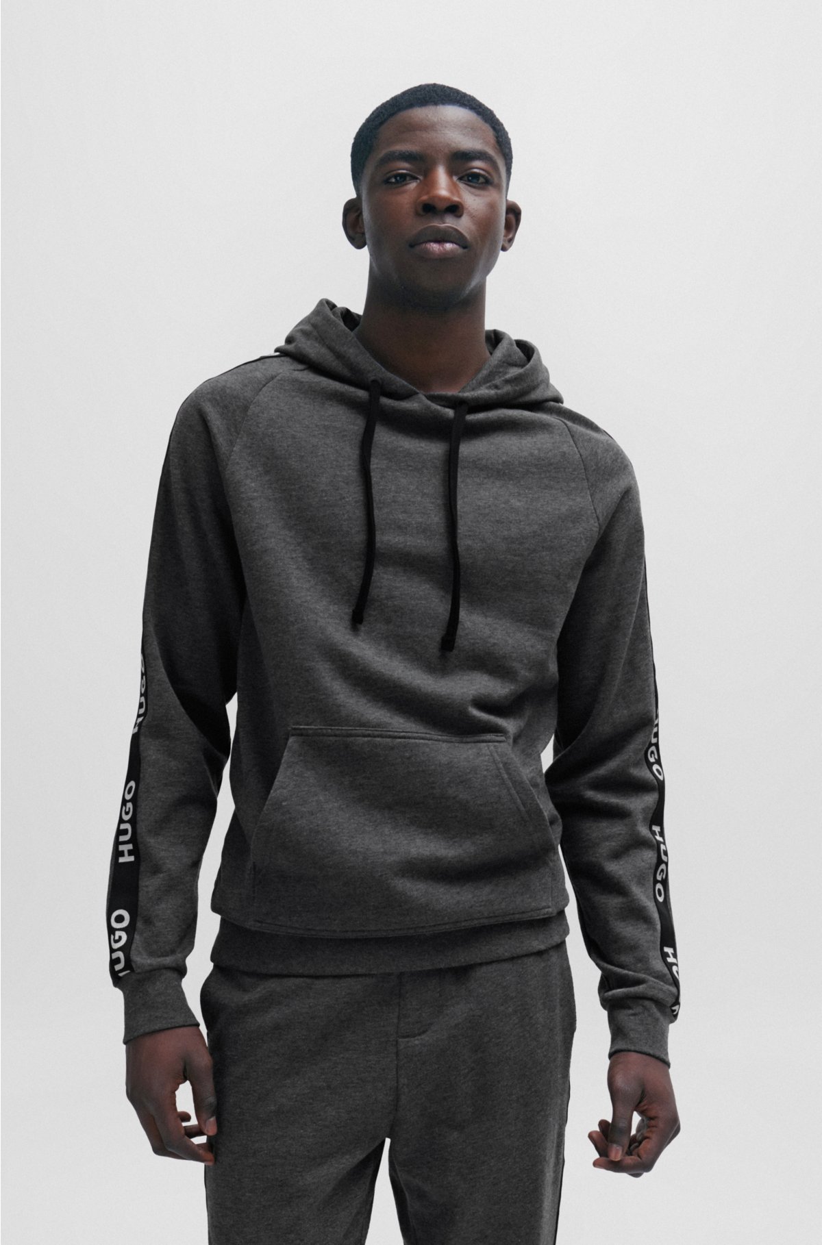 with tape Relaxed-fit - logo HUGO hoodie