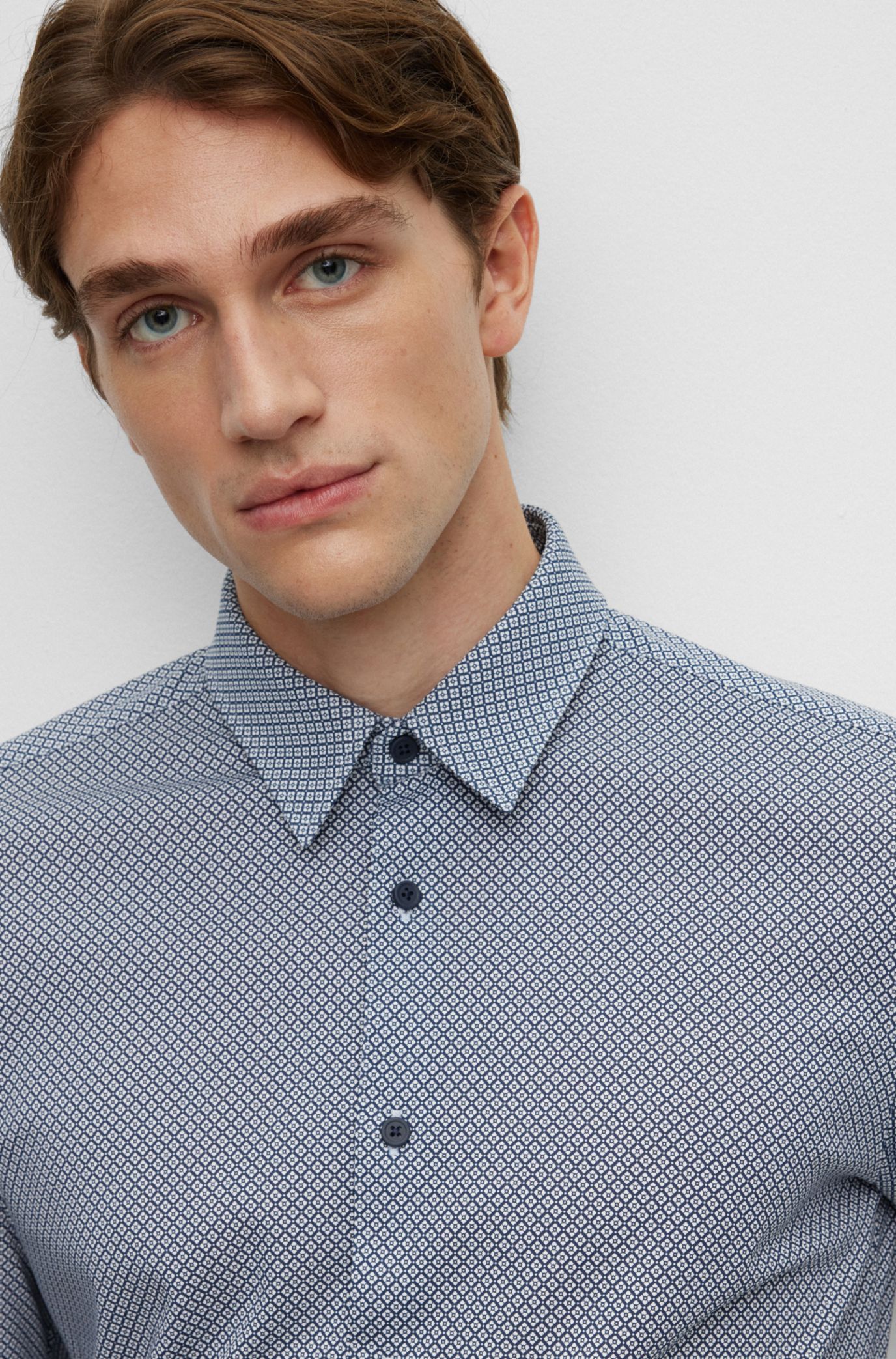 Hugo boss 2024 blue check shirt