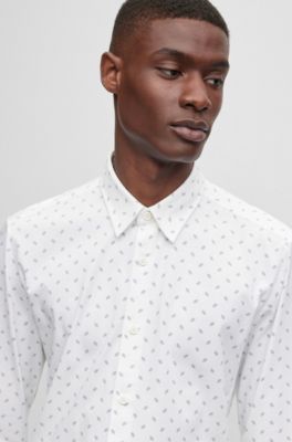 BOSS - Slim-fit shirt in a printed