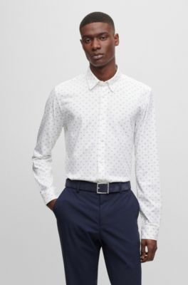BOSS - Slim-fit shirt in a printed