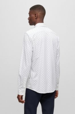 BOSS - Slim-fit shirt in a printed