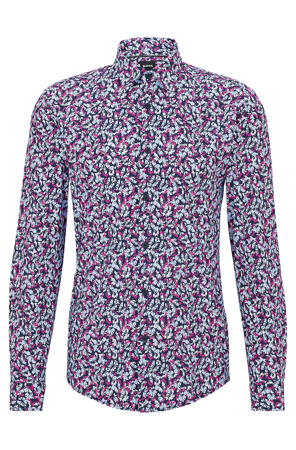BOSS - Slim-fit shirt in printed performance-stretch fabric