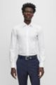 Slim-fit shirt in easy-iron cotton poplin, White