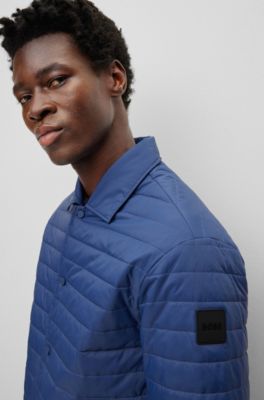 BOSS Relaxedfit shirt in padded poplin with Kent collar