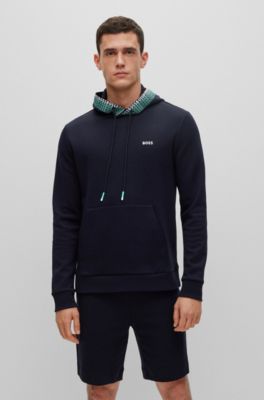 BOSS - Regular-fit hoodie with two-tone drawcord