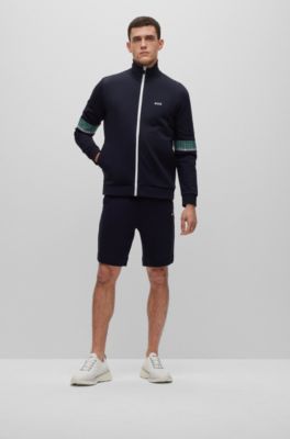 BOSS - Regular-fit zip-up sweatshirt with multi-colored logos 